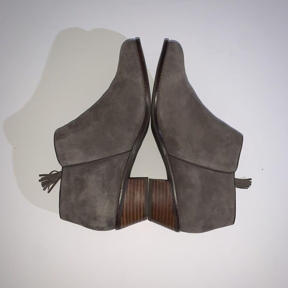 Vionic Boots Womens Size 11 Taupe Suede Serena Ankle Booties Side Zip Low Heel - Picture 7 of 9